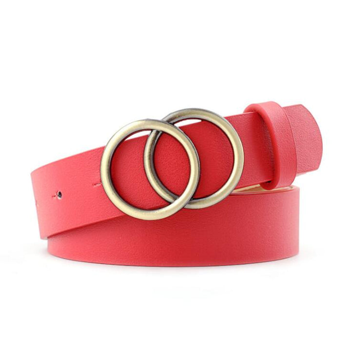 Damen Ledergürtel mit O-Ring-Schnalle