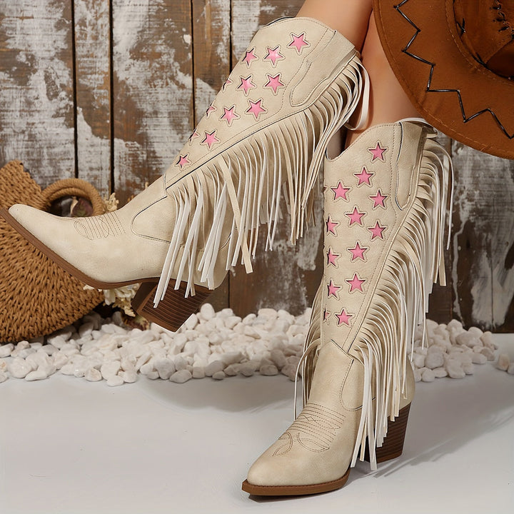 Beverley | Women's Western boots with a wide shaft and fringe