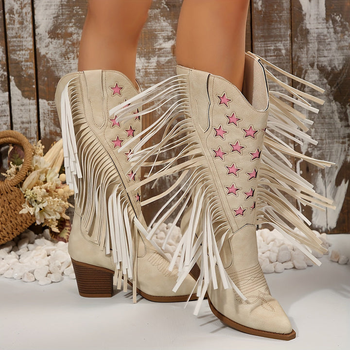 Beverley | Women's Western boots with a wide shaft and fringe