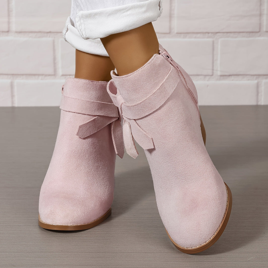 Heloise | Women's ankle boots with block heels and back tie detail
