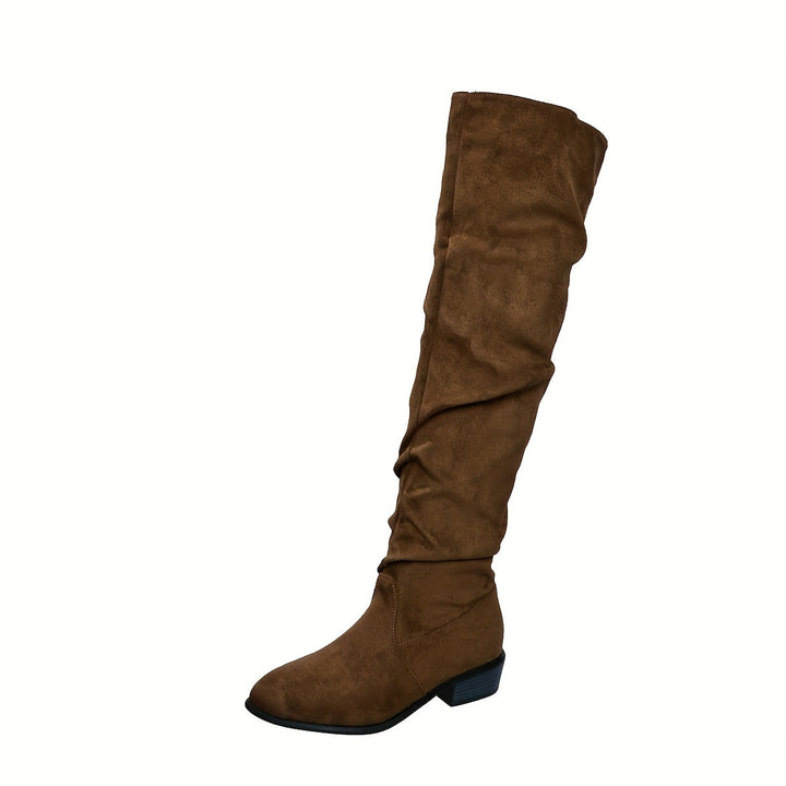 Jacinda | Women's over-the-knee boots with a low block heel