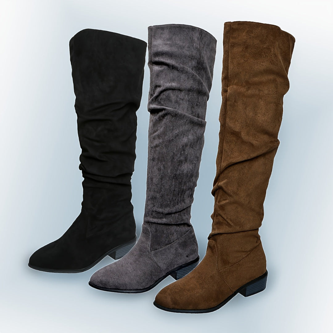 Jacinda | Women's over-the-knee boots with a low block heel