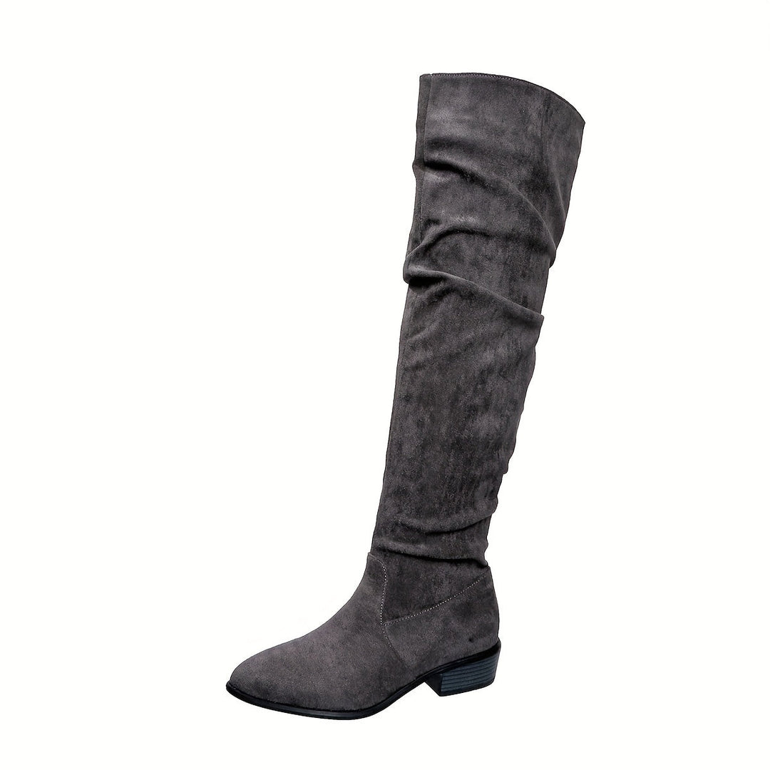 Jacinda | Women's over-the-knee boots with a low block heel