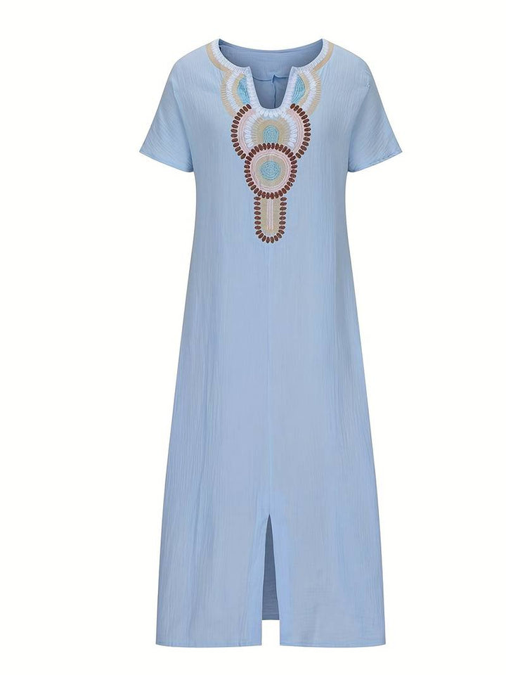 Demi™ - Boho Maxi Split Cutout Dress