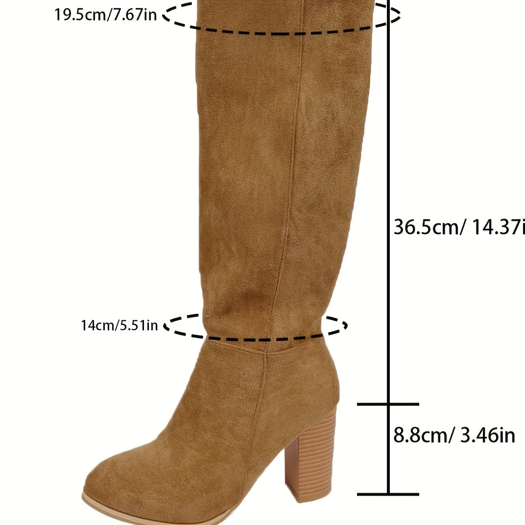 Walburga | Women’s Wide-Calf Western Cowboy Knee-High Boots with Inside Zipper