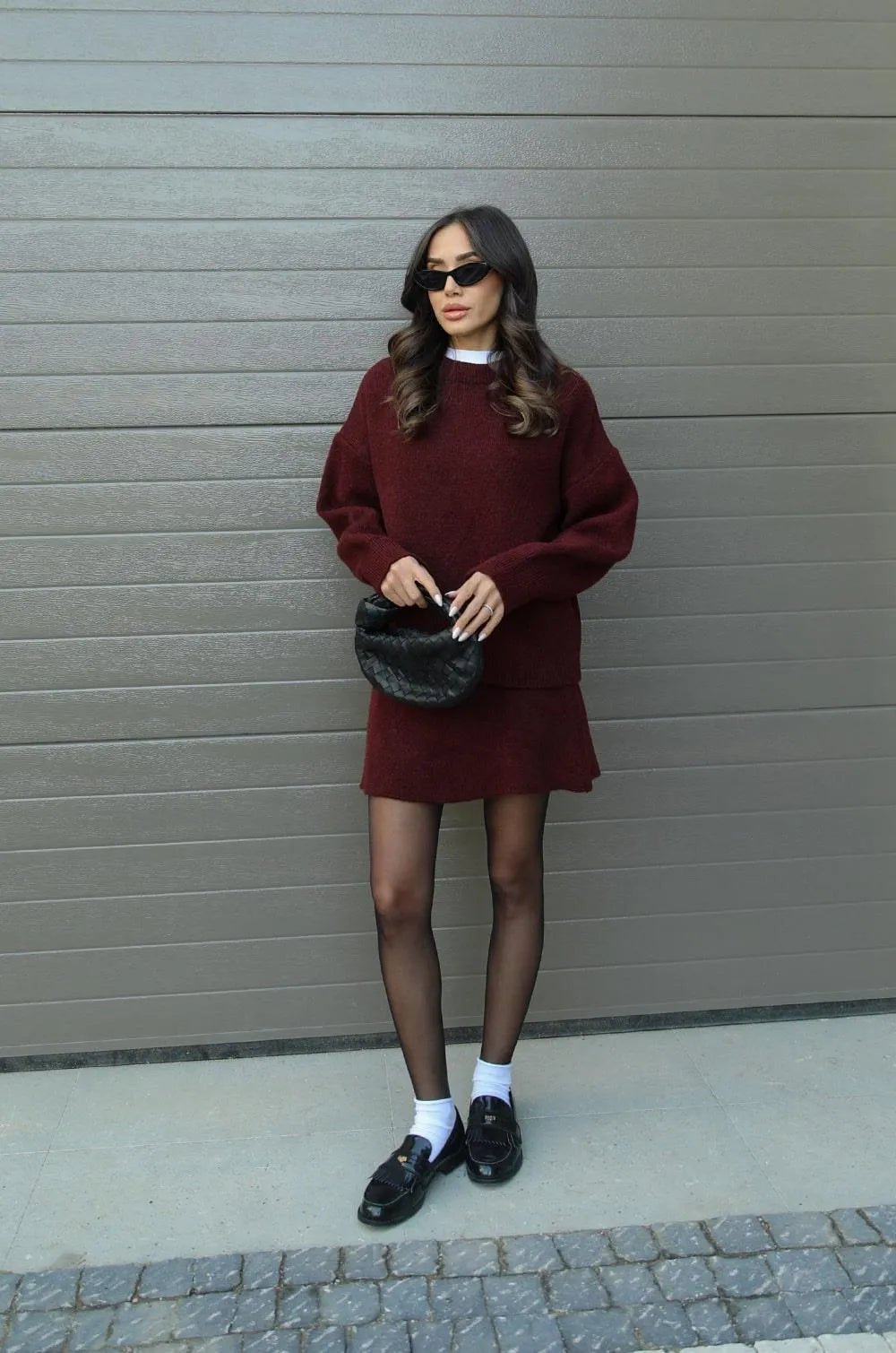 HELENA - Knitted Skirt Suit (Top + Skirt)