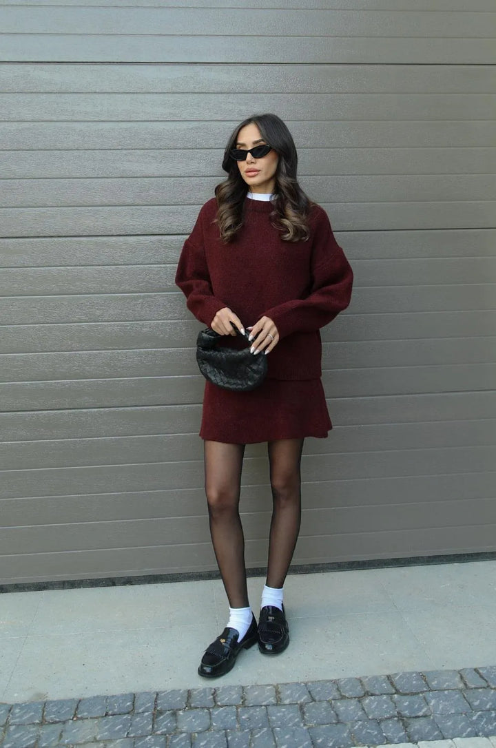 HELENA - Knitted Skirt Suit (Top + Skirt)