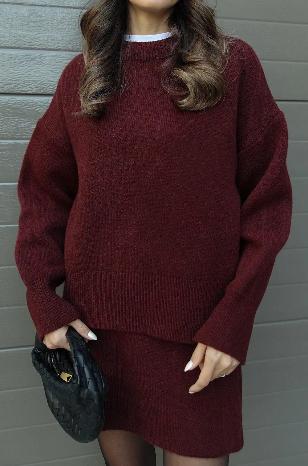 HELENA - Knitted Skirt Suit (Top + Skirt)