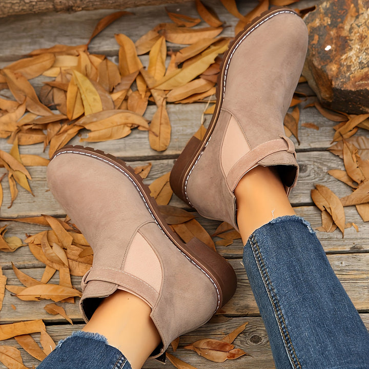 Nerida | Women's Chelsea Ankle Boots with Block Heel and Buckle Strap
