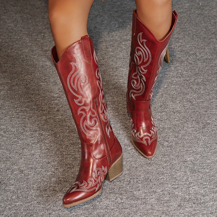Brecken | Women's Western boots with a wide shaft and zipper