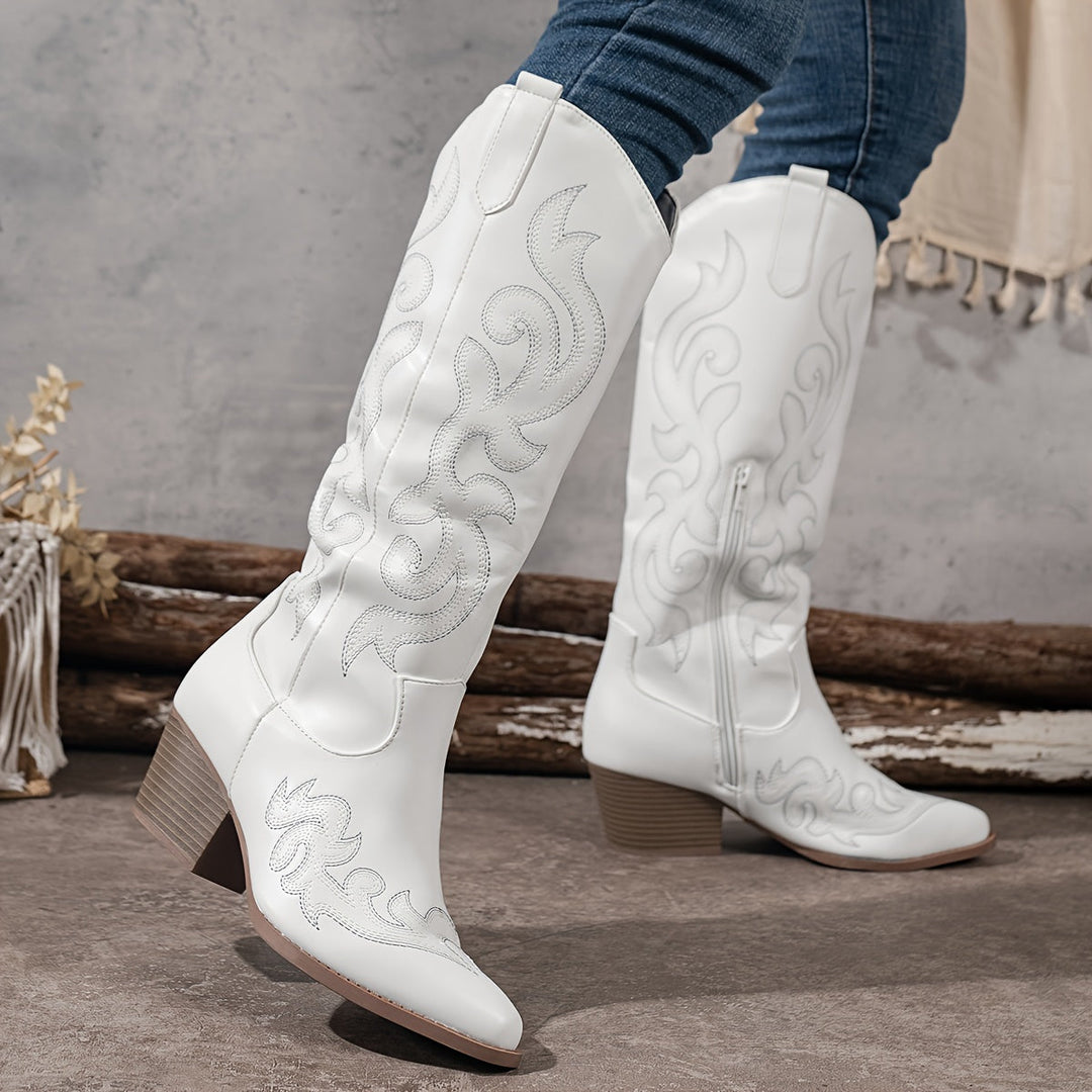 Brecken | Women's Western boots with a wide shaft and zipper