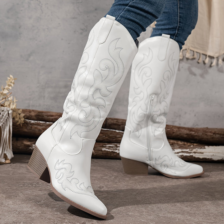 Brecken | Women's Western boots with a wide shaft and zipper