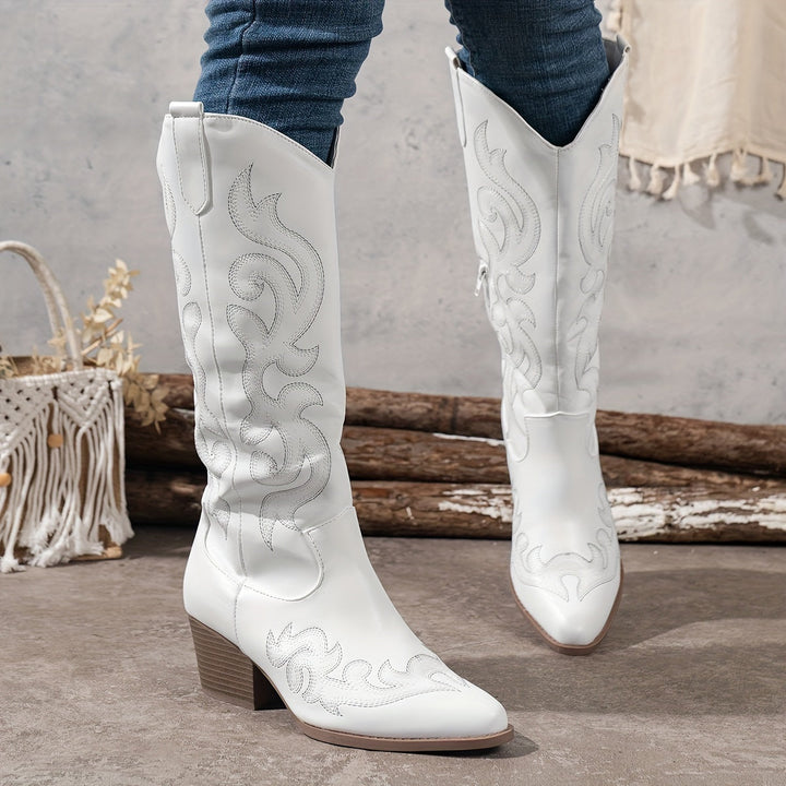 Brecken | Women's Western boots with a wide shaft and zipper