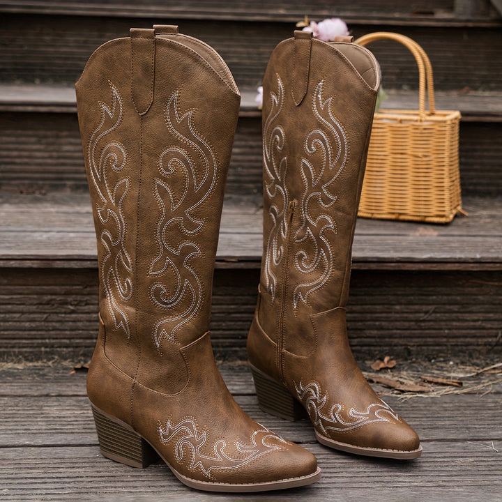 Brecken | Women's Western boots with a wide shaft and zipper