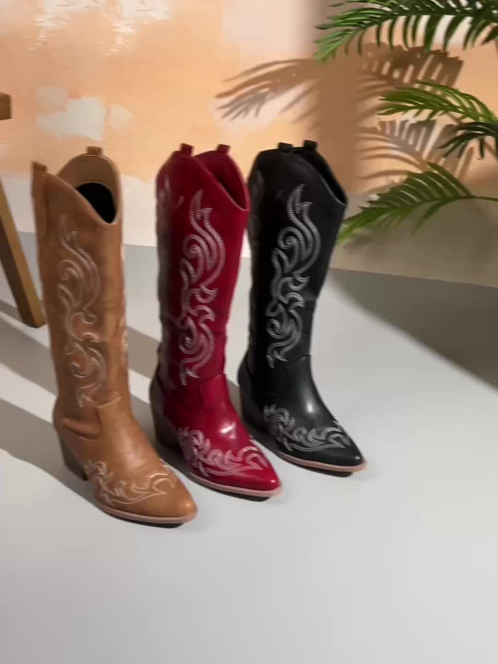 Brecken | Women's Western boots with a wide shaft and zipper