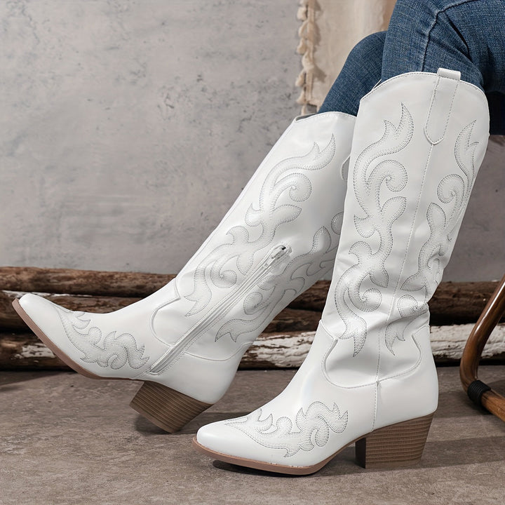 Brecken | Women's Western boots with a wide shaft and zipper