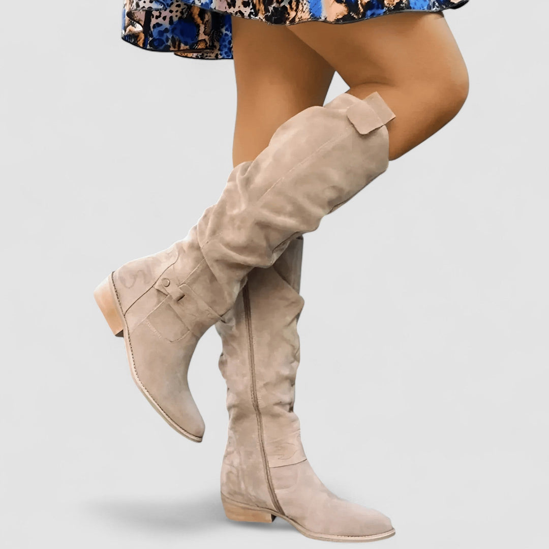 Ailsa | Women's knee-high pull-on boots with pull tab