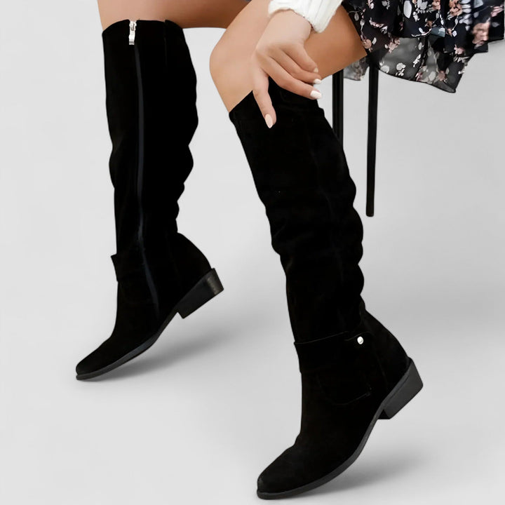 Ailsa | Women's knee-high pull-on boots with pull tab