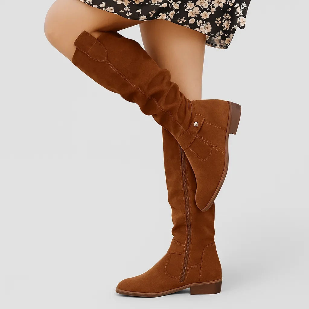 Ailsa | Women's knee-high pull-on boots with pull tab