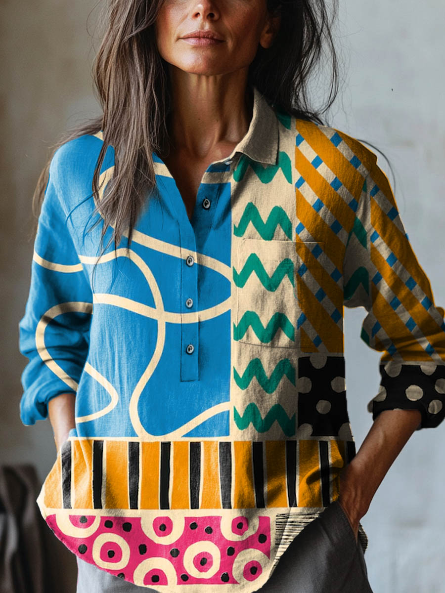 Nicoletta – Patterned Linen Shirt