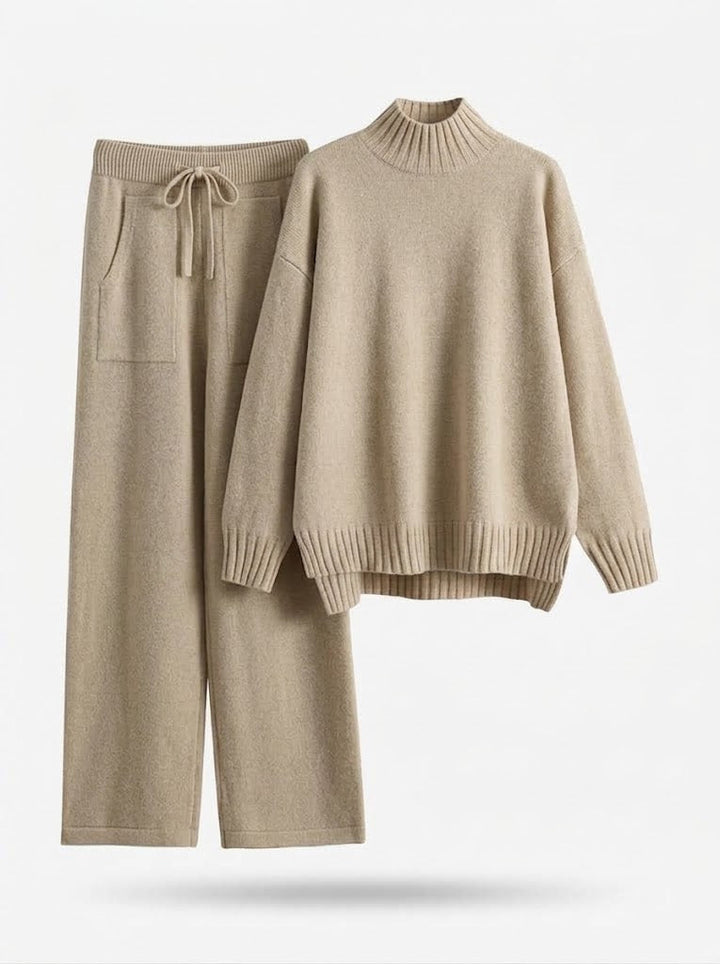 Women's long-sleeve two-piece set with drawstring