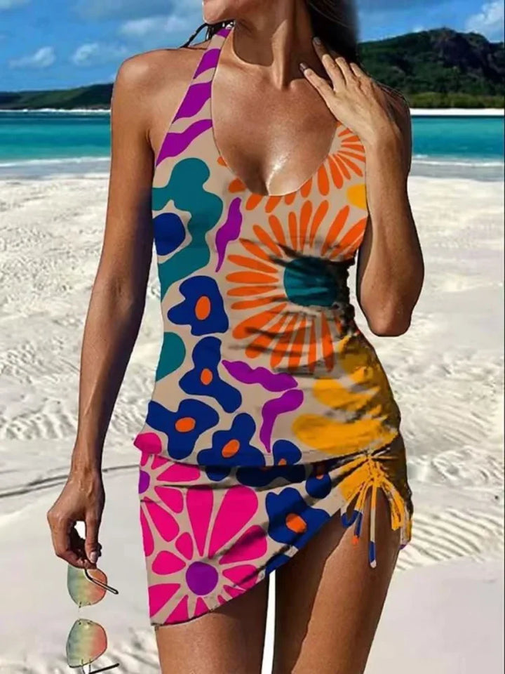 Fiesta – Graphic Floral Bikini with Shorts, Flat Tummy Effect