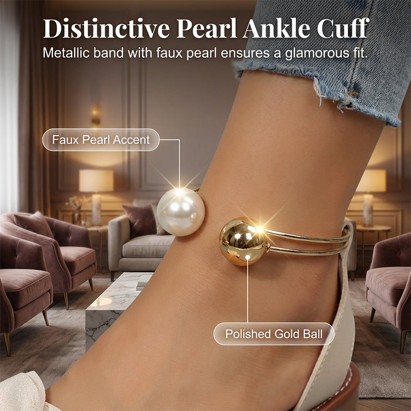 Chic ankle strap sandals, embellished with pearls