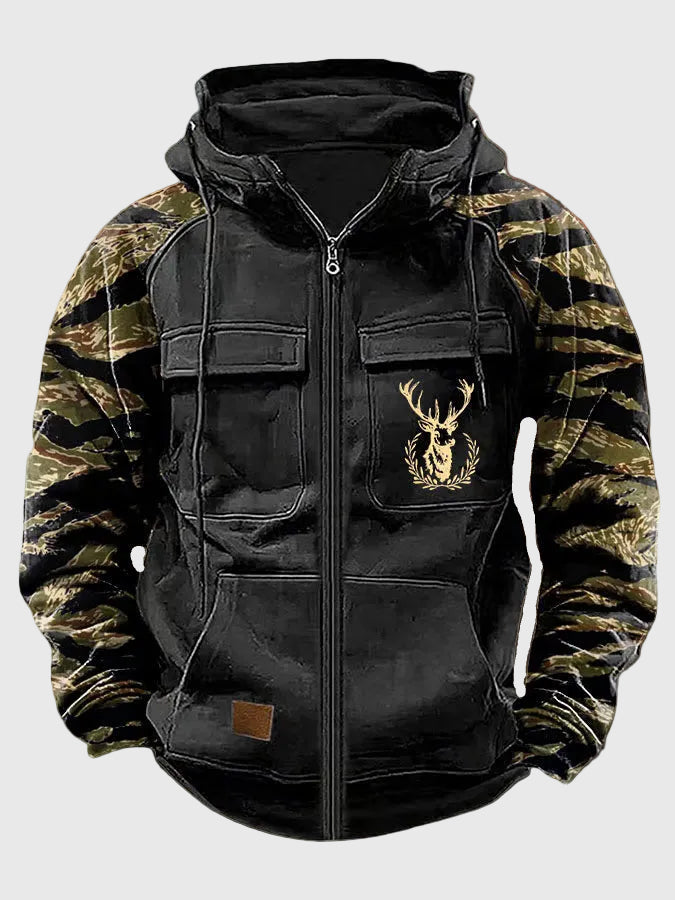 Neil | Men's hooded jacket with pockets and drawstring