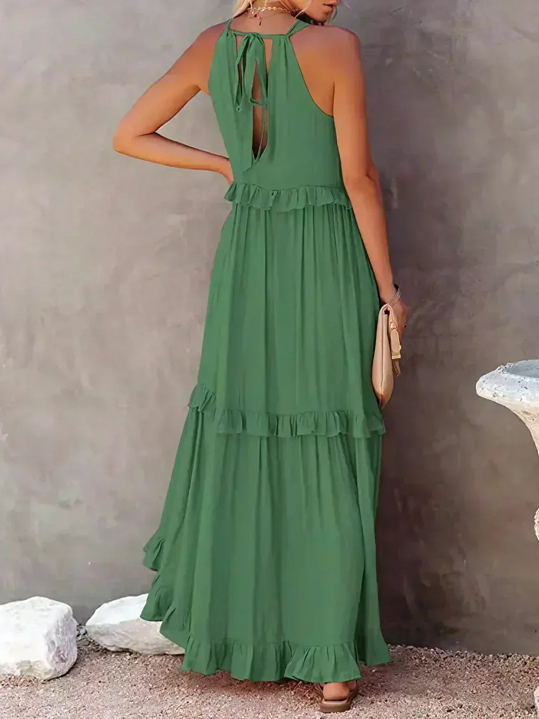Sarah | Halterneck Ruched Maxi Dress (Almost sold out)
