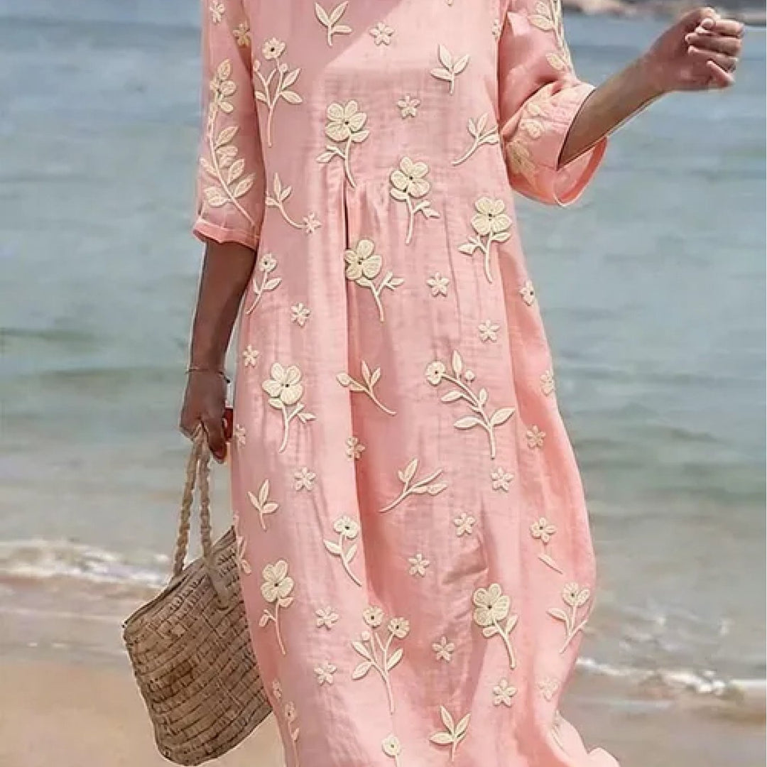 Vivian | Embroidered Midi Dress
