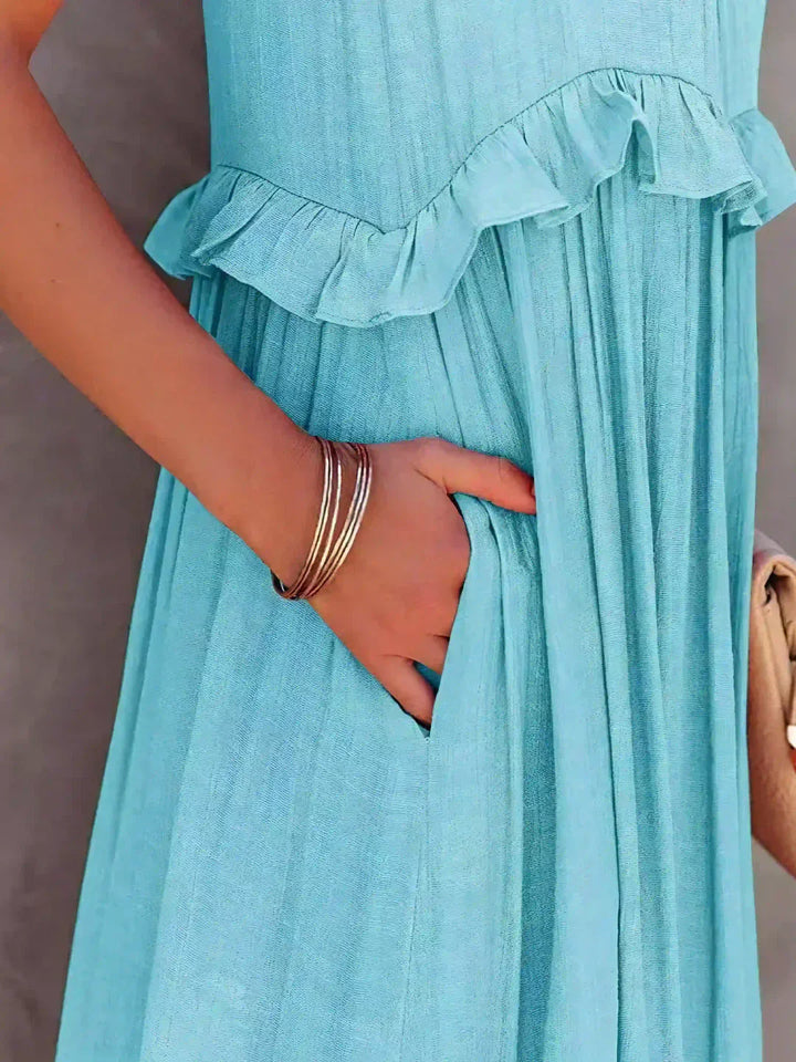 Sarah | Halterneck Ruched Maxi Dress (Almost sold out)