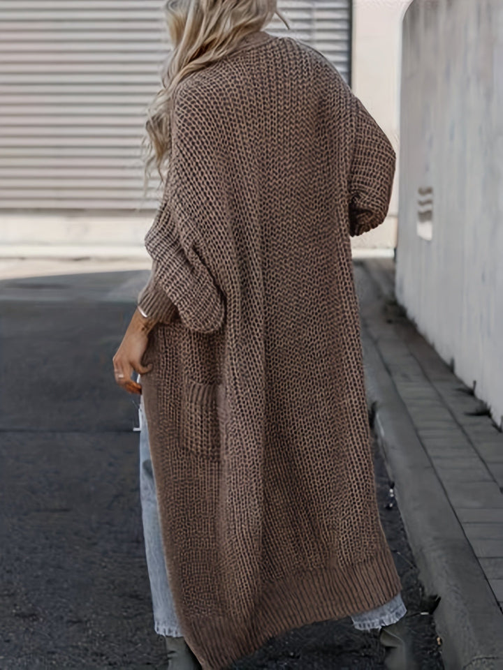 Women’s maxi cardigan with long sleeves and pockets
