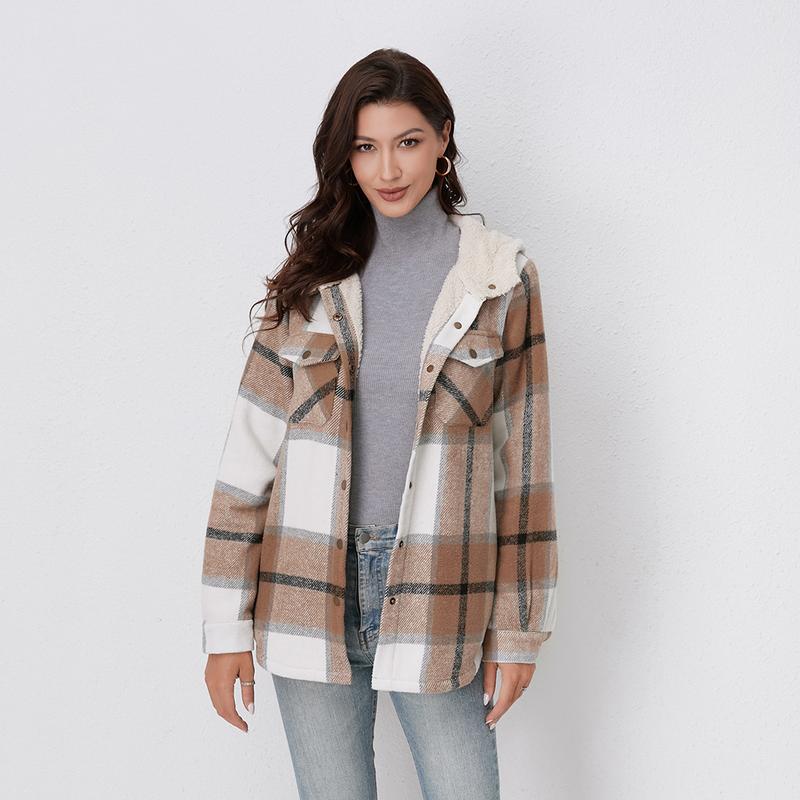 AMELIA™ - Women's Hooded Plaid Flannel Jacket for Autumn and Winter