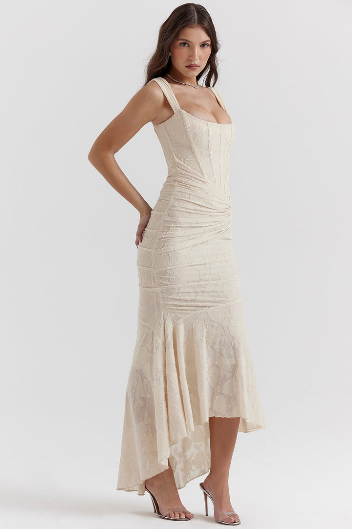 Boho - Sleeveless Ruched Bodycon Evening Dress