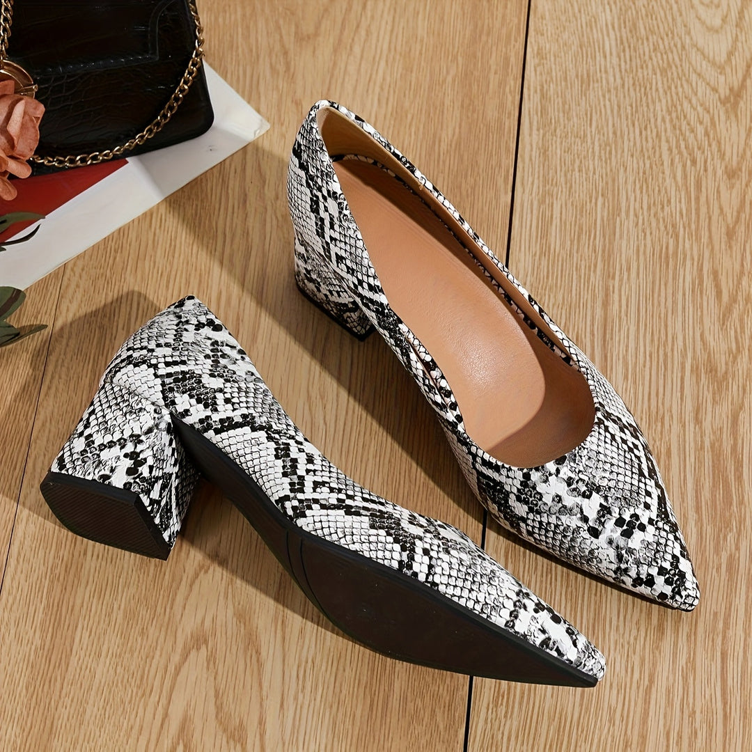 Jayne | Snake Print Pointed Toe Heels