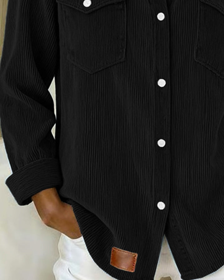 Lyra™ - Classic Long Sleeve Shirt with Lapel Collar