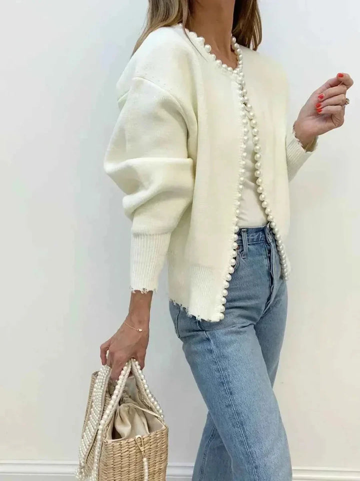 Women's long-sleeve cardigan with fringes
