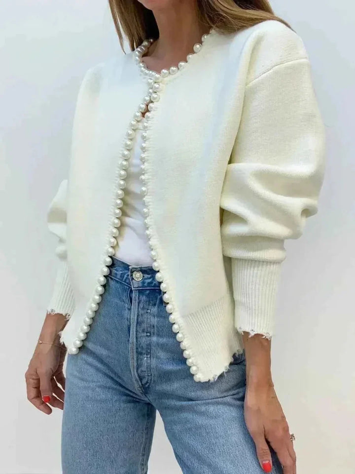 Women's long-sleeve cardigan with fringes