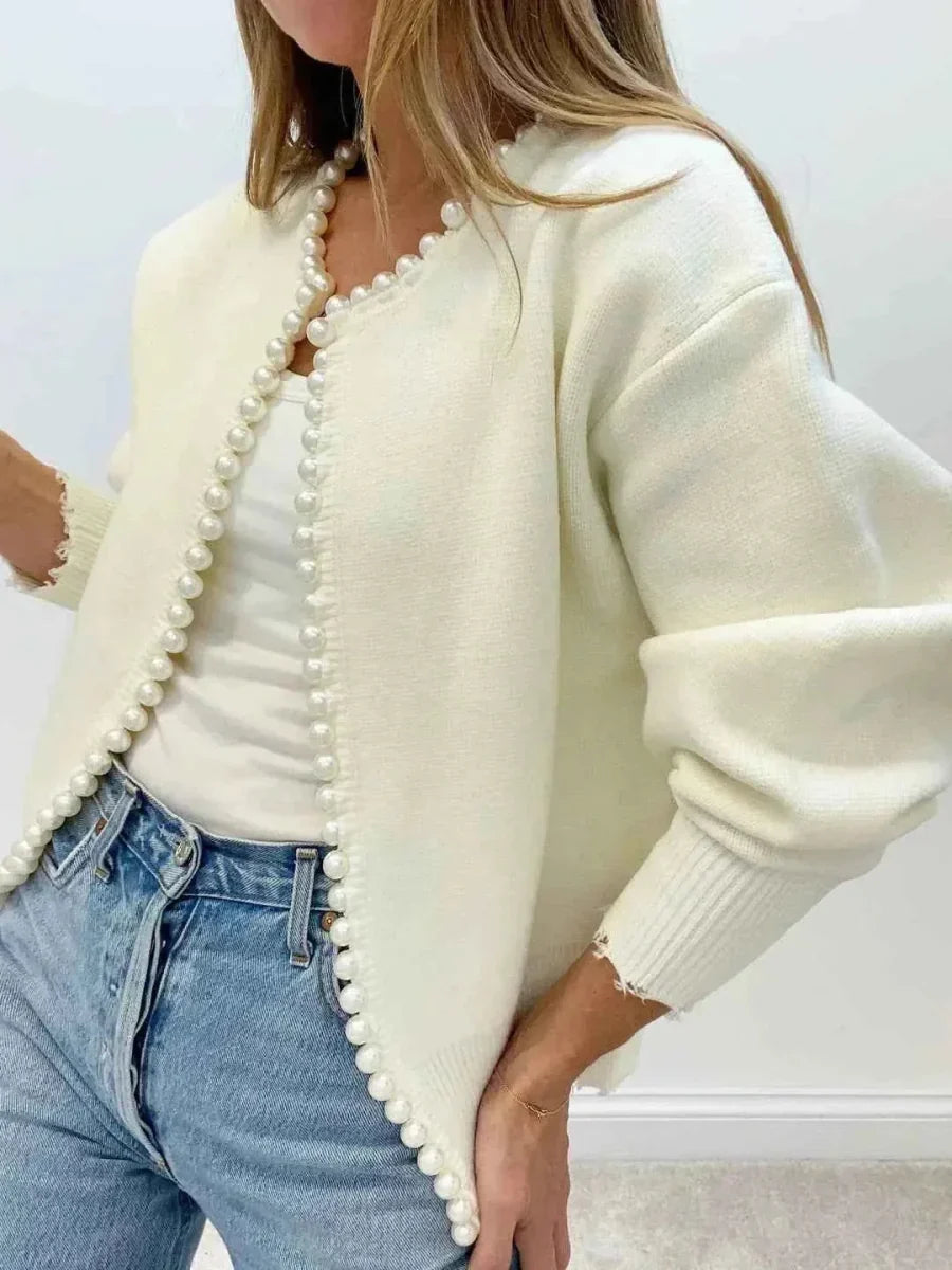 Women's long-sleeve cardigan with fringes