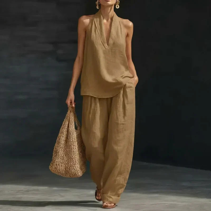 Ainhoa | Casual Tank Top and Wide Leg Trouser Set