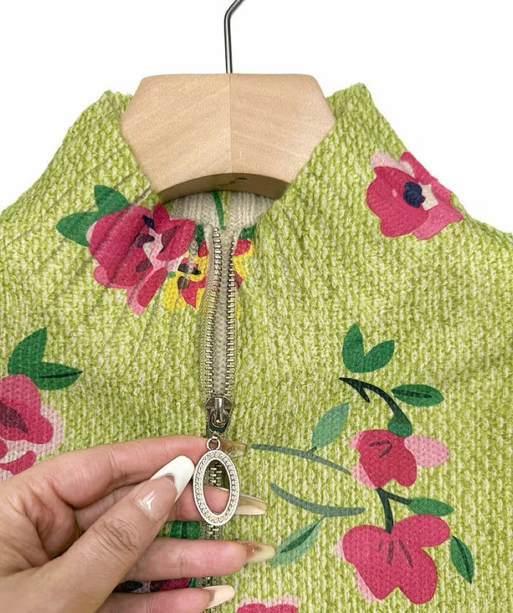 Constance | Women's Floral-Patterned Cardigan with Zipper