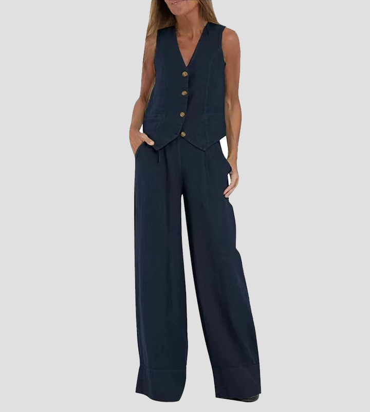 Ella | Vest Wide Leg Pants Set (Almost sold out)