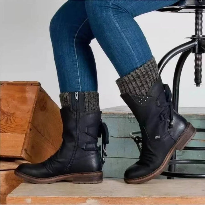 Valeria - Waterproof Boots with Zipper at the Calf