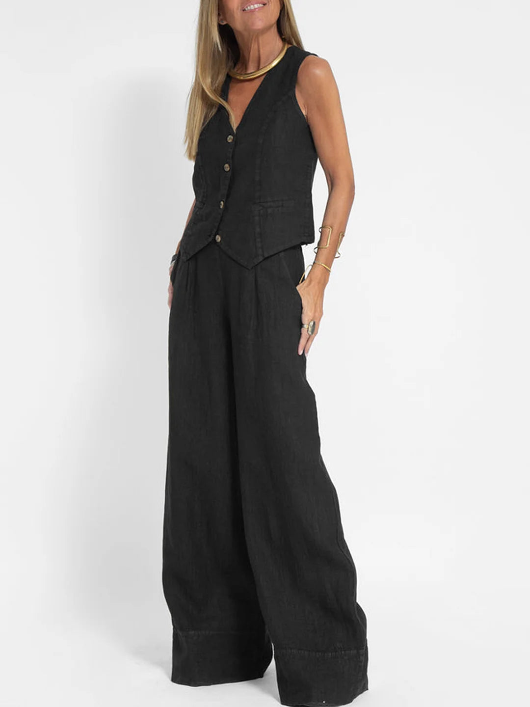 Ella | Vest Wide Leg Pants Set (Almost sold out)