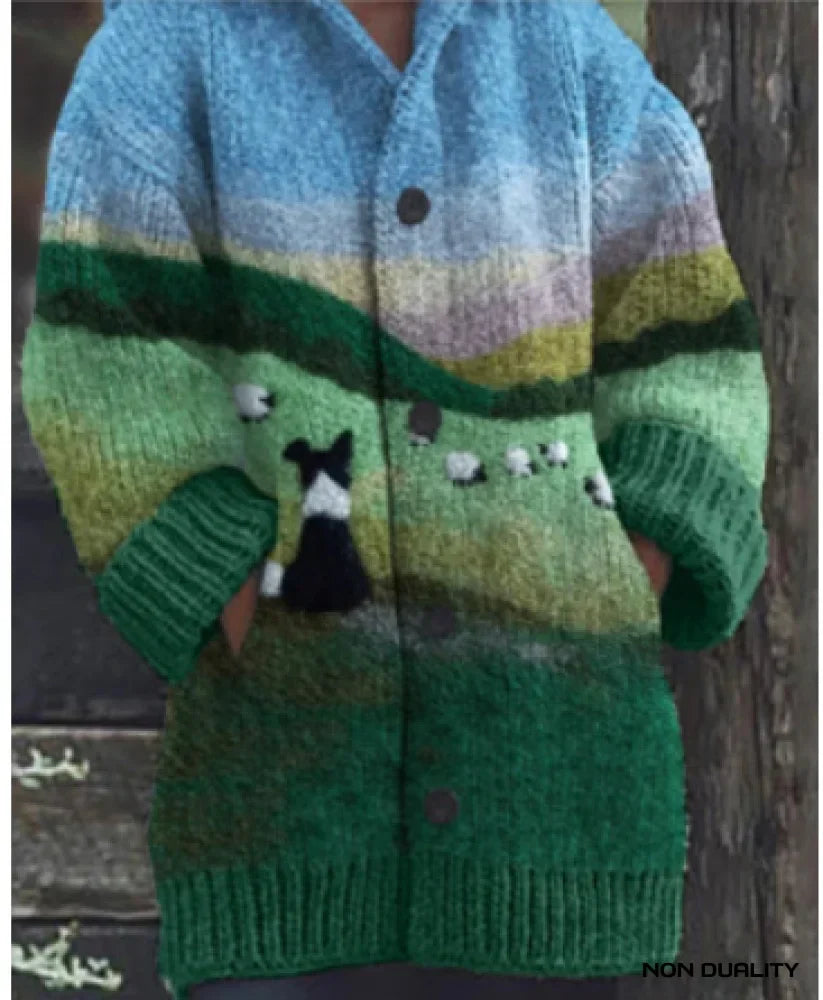 Isabella - Colorfully Knitted Cat Cardigan