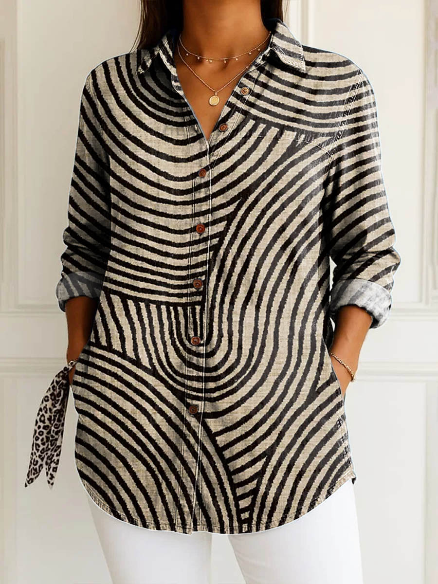 Ingrid™ - Spiral Stripe Shirt