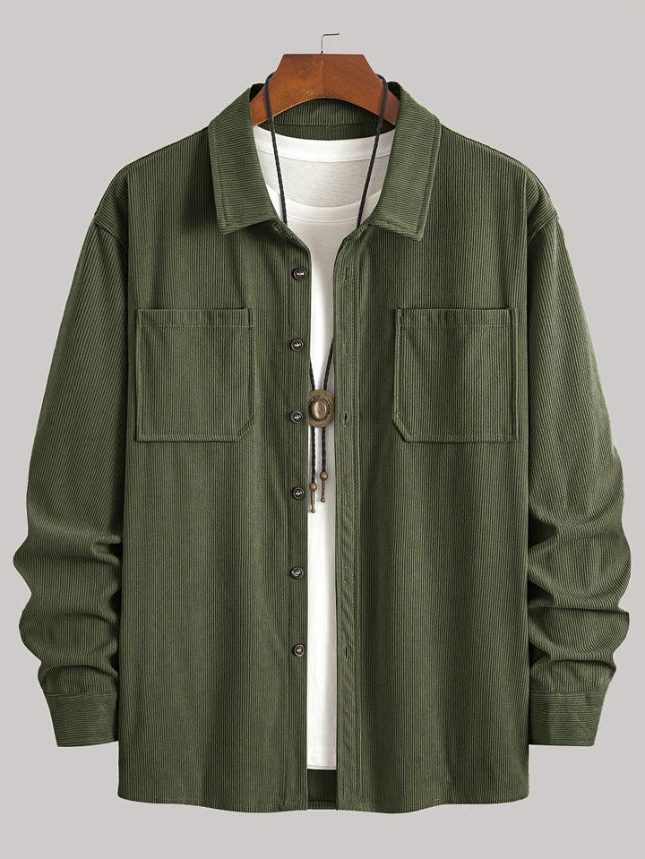 Bryce | Herren Langarm-Overshirt mit Taschen und Knöpfen
