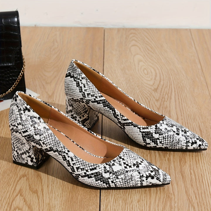 Jayne | Snake Print Pointed Toe Heels