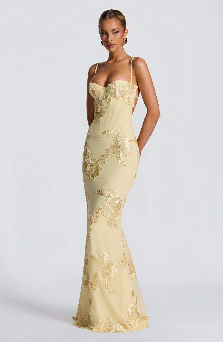 Damen Maxi Kleid mit Schnürung