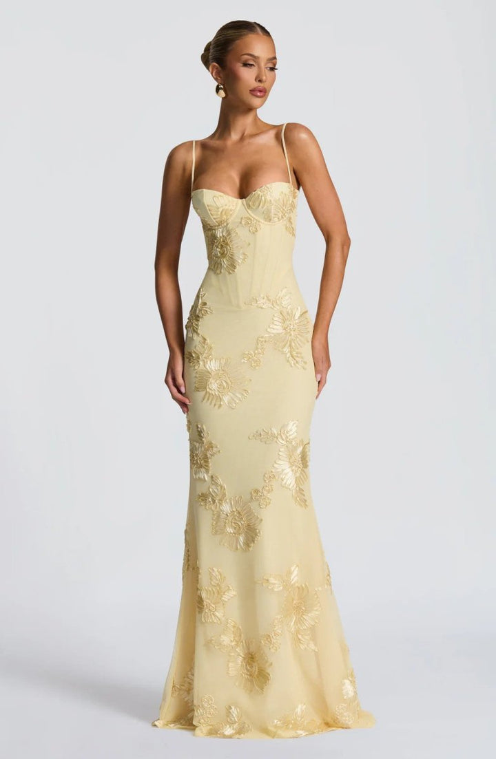 Damen Maxi Kleid mit Schnürung